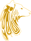 Illustration eines goldenen Wolfs auf transparentem Hintergrund