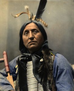 Portrait von Chief Matocatka (Left Handed Bear), einem angesehenen Führer der Cheyenne-Indianer.