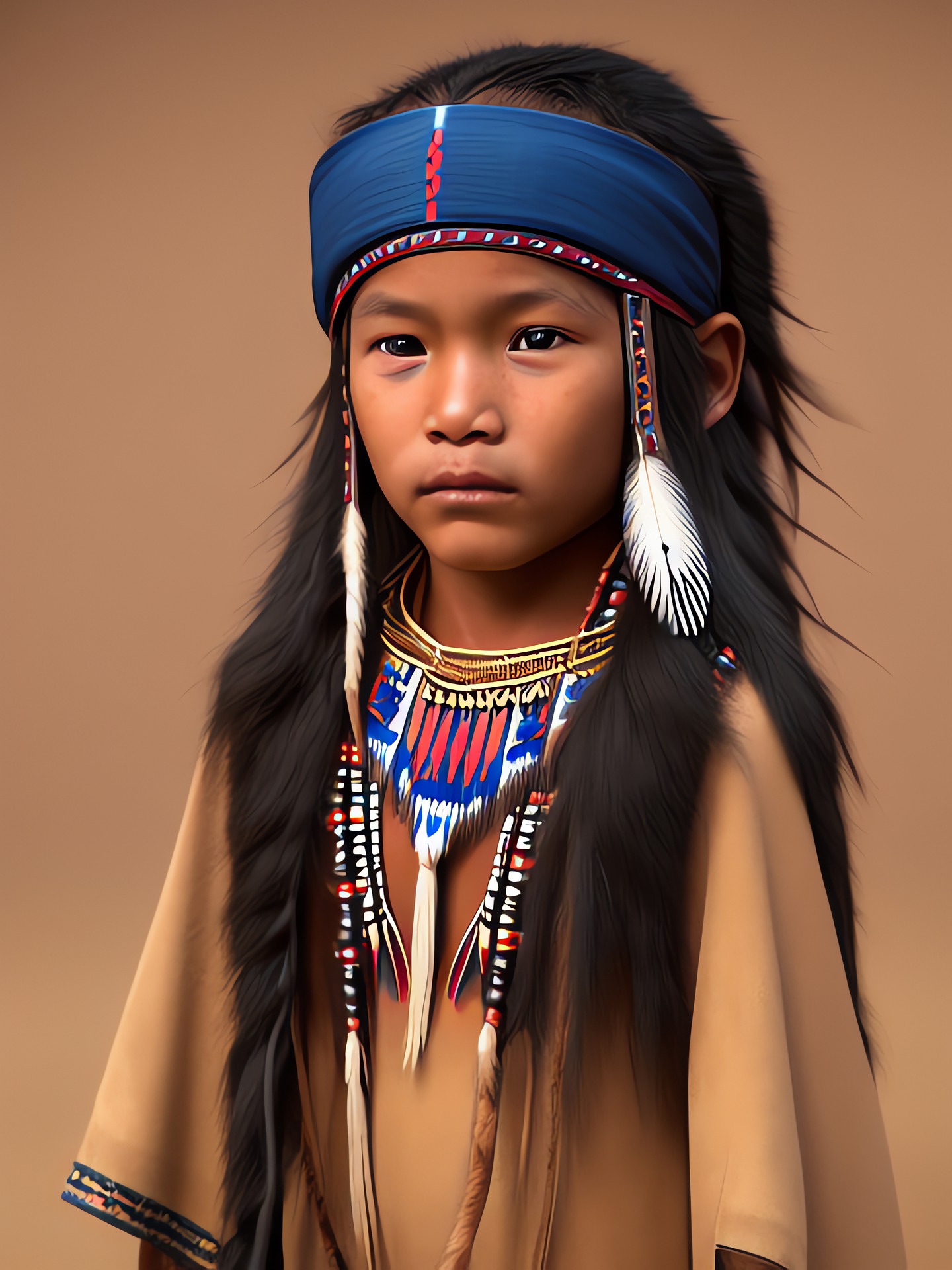 Ein wunderschönes Porträt eines Kindes mit indianischen Wurzeln